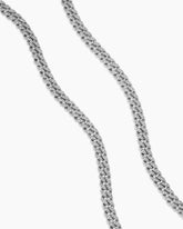 Curb Chain Necklace in Platinum with Diamonds, 8mm